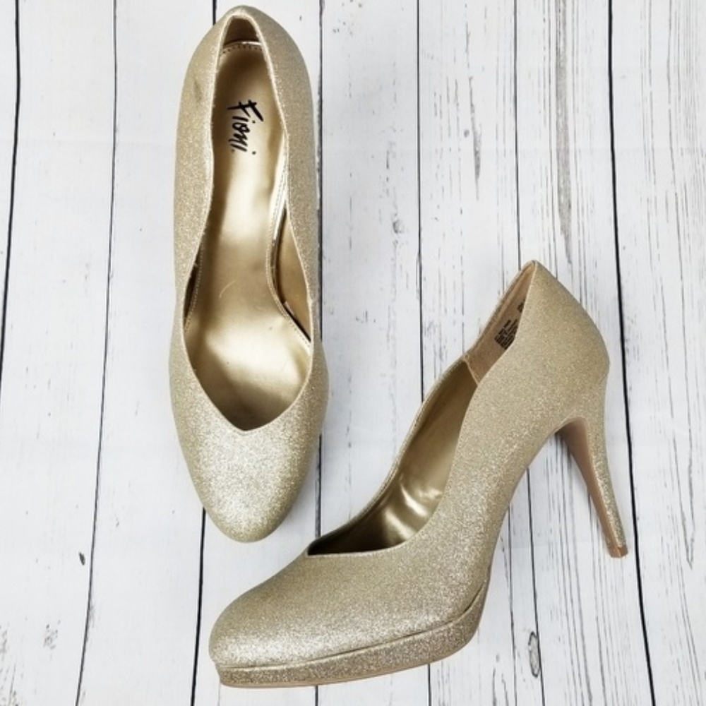 Fioni | Golden Glitter Heels